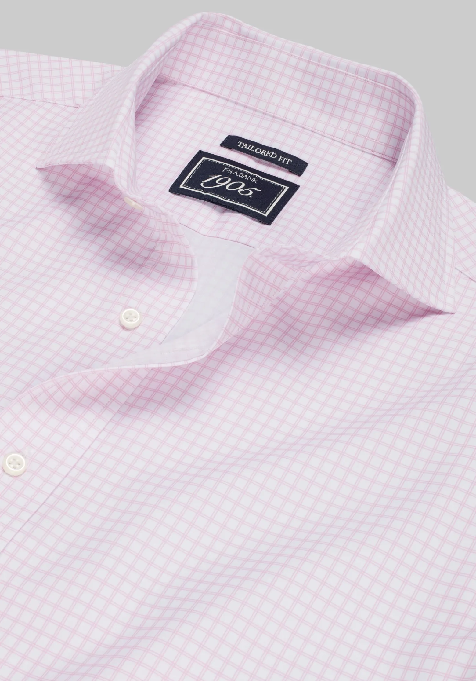 1905 Collection Tailored Fit Check 4-Way Stretch Dress Shirt