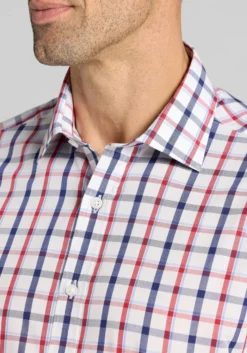 1905 Collection Tailored Fit Large Check Button Up Shirt