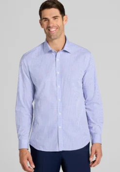 1905 Collection Tailored Fit Mini Gingham Button Up Shirt - Big & Tall