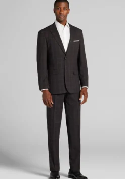1905 Collection Tailored Fit Plaid Suit Separates Jacket