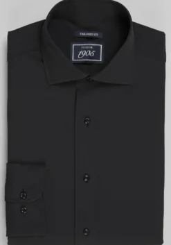 1905 Collection Tailored Fit Solid 4-Way Stretch Dress Shirt
