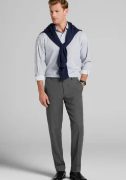 1905 Collection Tailored Fit Spread Collar Stripe 4-Way Stretch Dress Shirt