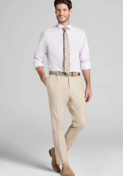 1905 Collection Tailored Fit Spread Collar Geo 4-Way Stretch Dress Shirt
