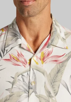 1905 Collection Tailored Fit Tropical Floral Short Sleeve Hawaiian Camp Shirt CLEARANCE