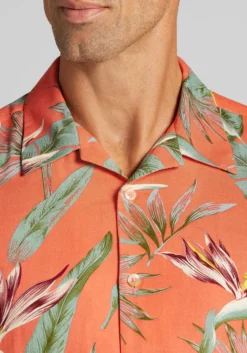 1905 Collection Tailored Fit Tropical Floral Short Sleeve Hawaiian Camp Shirt CLEARANCE