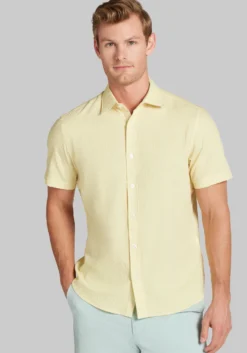 Con.Struct Slim Fit Solid Seersucker Short Sleeve Button Up Shirt - Big & Tall