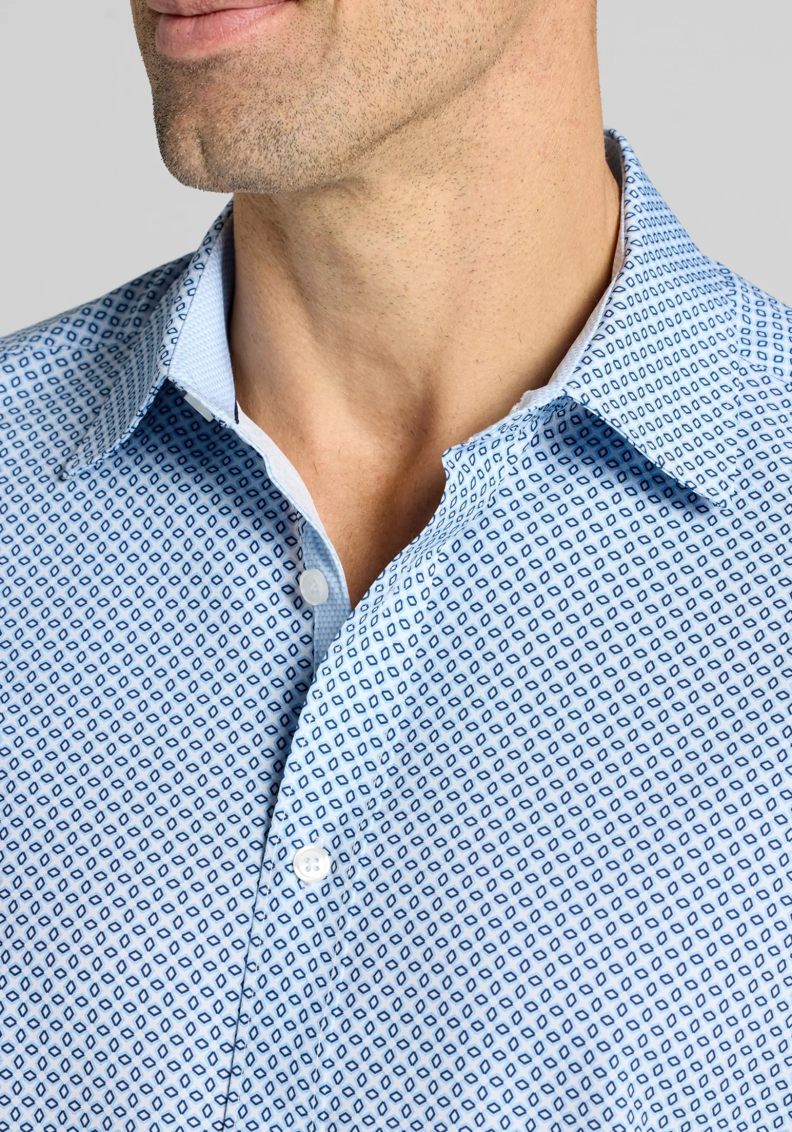 Con.Struct Slim Fit 4-Way Stretch Mini Geo Button Up Shirt CLEARANCE