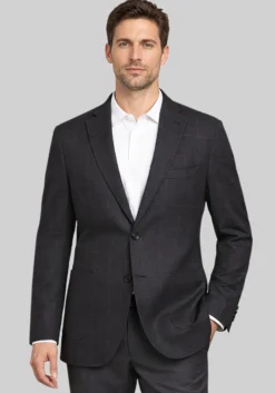 Gruner1949 Tailored Fit Windowpane 4-Way Stretch Knit Sportcoat