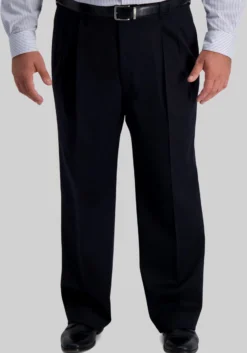Haggar Traditional Fit Iron-Free Premium Classic Pleated Chinos - Big & Tall