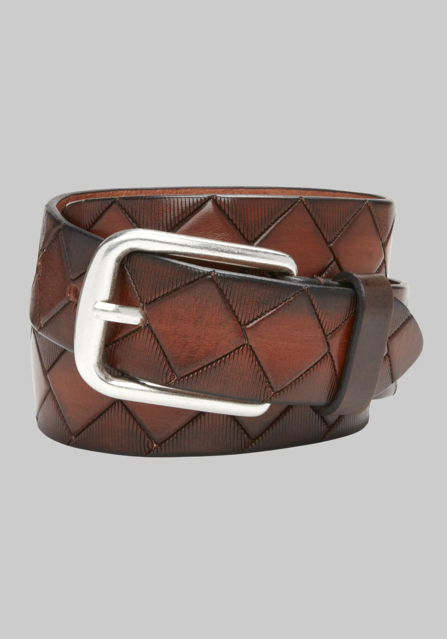 Johnston & Murphy Basketweave Leather Belt