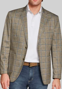 Johnston & Murphy Tailored Fit XC Flex® Pinnacle Windowpane Knit Blazer