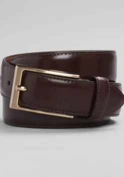 Jos. A. Bank Burnished Feather Edge Stitched Leather Belt