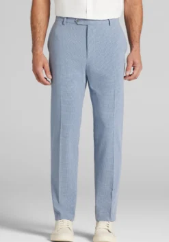 Jos. A. Bank Comfort Stretch Tailored Fit Plaid Seersucker Suit Separate Pants - Big & Tall