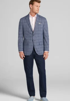 Jos. A. Bank Comfort Stretch Tailored Fit Plaid Sportcoat