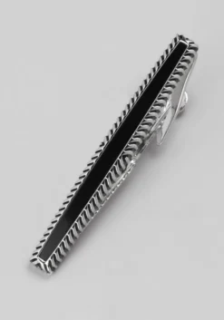 Jos. A. Bank Faux Obsidian Deco Framed Tie Bar