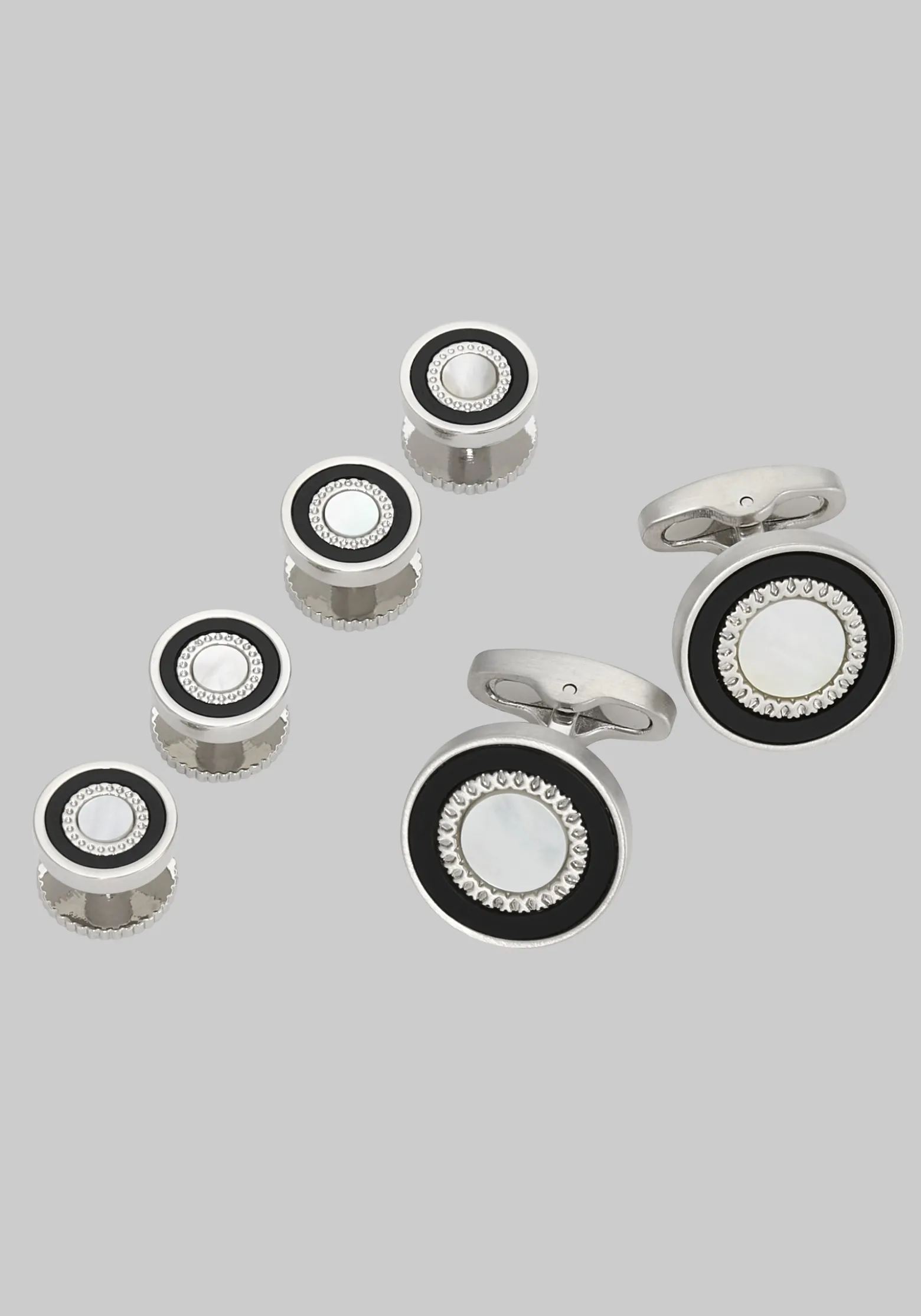Jos. A. Bank Mother Of Pearl and Onyx Cufflink & Stud Set