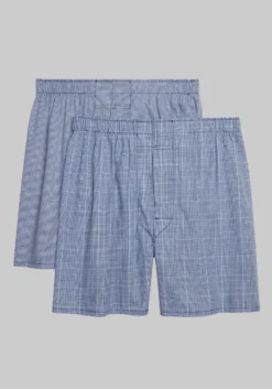 Jos. A. Bank Plaid & Mini Check Woven Boxers, 2-Pack