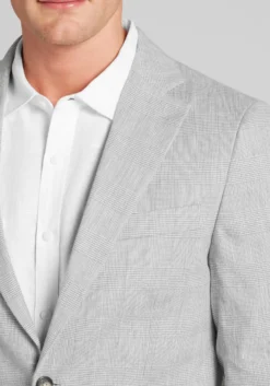 Jos. A. Bank Slim Fit Comfort Stretch Linen Blend Plaid Suit Separate Jacket