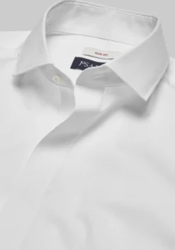 Jos. A. Bank Slim Fit Spread Collar Covered Placket Solid Dress Shirt