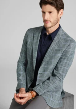 Jos. A. Bank Slim Fit Windowpane Plaid Comfort Stretch Sportcoat