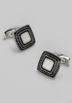 Jos. A. Bank Square Mother‑of‑Pearl Cufflinks