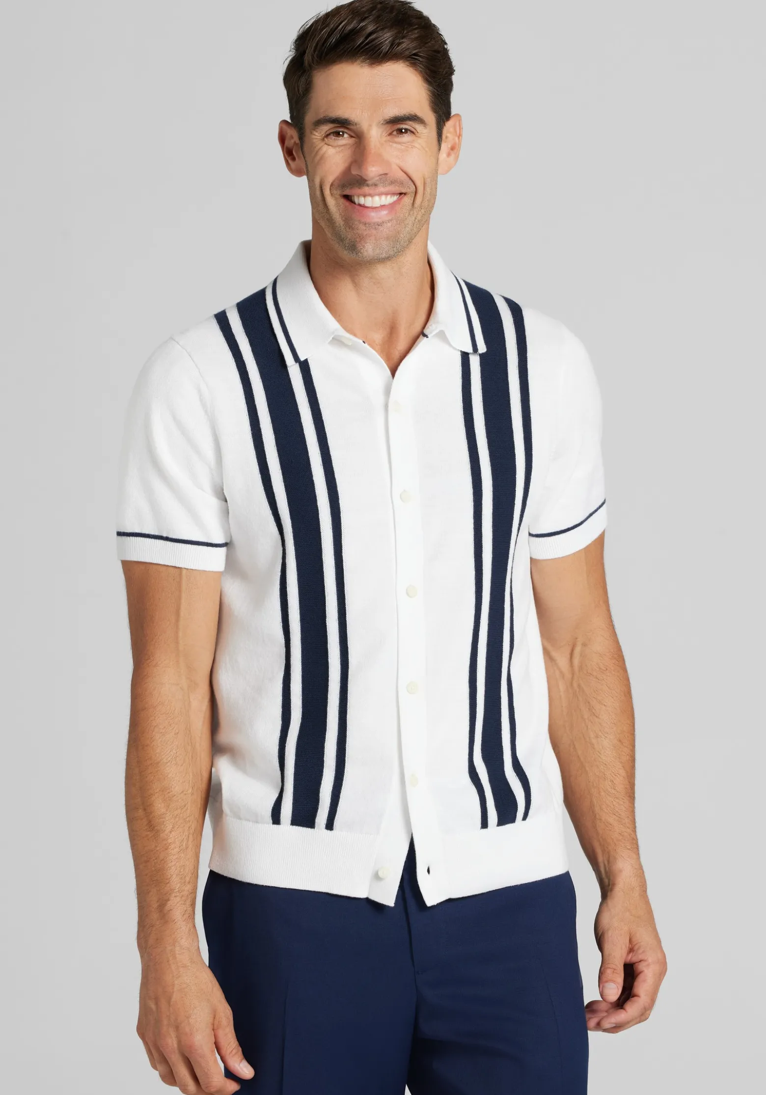 Jos. A. Bank Tailored Fit Bowling Panel Shirt Sweater