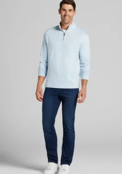 Jos. A. Bank Tailored Fit Double Face 1/4 Zip Pullover