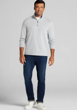 Jos. A. Bank Tailored Fit Double Face 1/4 Zip Pullover