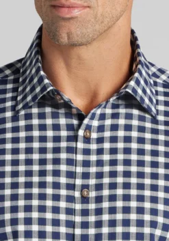 Jos. A. Bank Tailored Fit Herringbone Check Button-Up Shirt