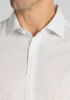 Jos. A. Bank Tailored Fit Linen Blend Mini Daisy Button Up Shirt CLEARANCE