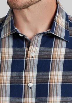 Jos. A. Bank Tailored Fit Medium Check Button Up Shirt