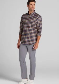 Jos. A. Bank Tailored Fit Medium Gingham Plaid Button Up Shirt