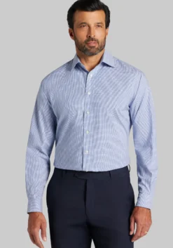 Jos. A. Bank Tailored Fit Spread Collar Tiny Grid Dress Shirt