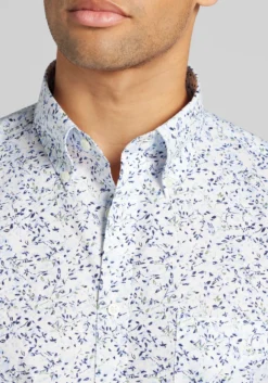 Jos. A. Bank Tailored Fit Swirling Leaves Button Up Shirt