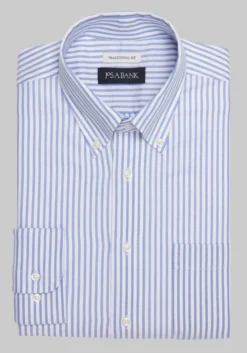 Jos. A. Bank Traditional Fit Button-Down Collar Bengal Stripe Dress Shirt
