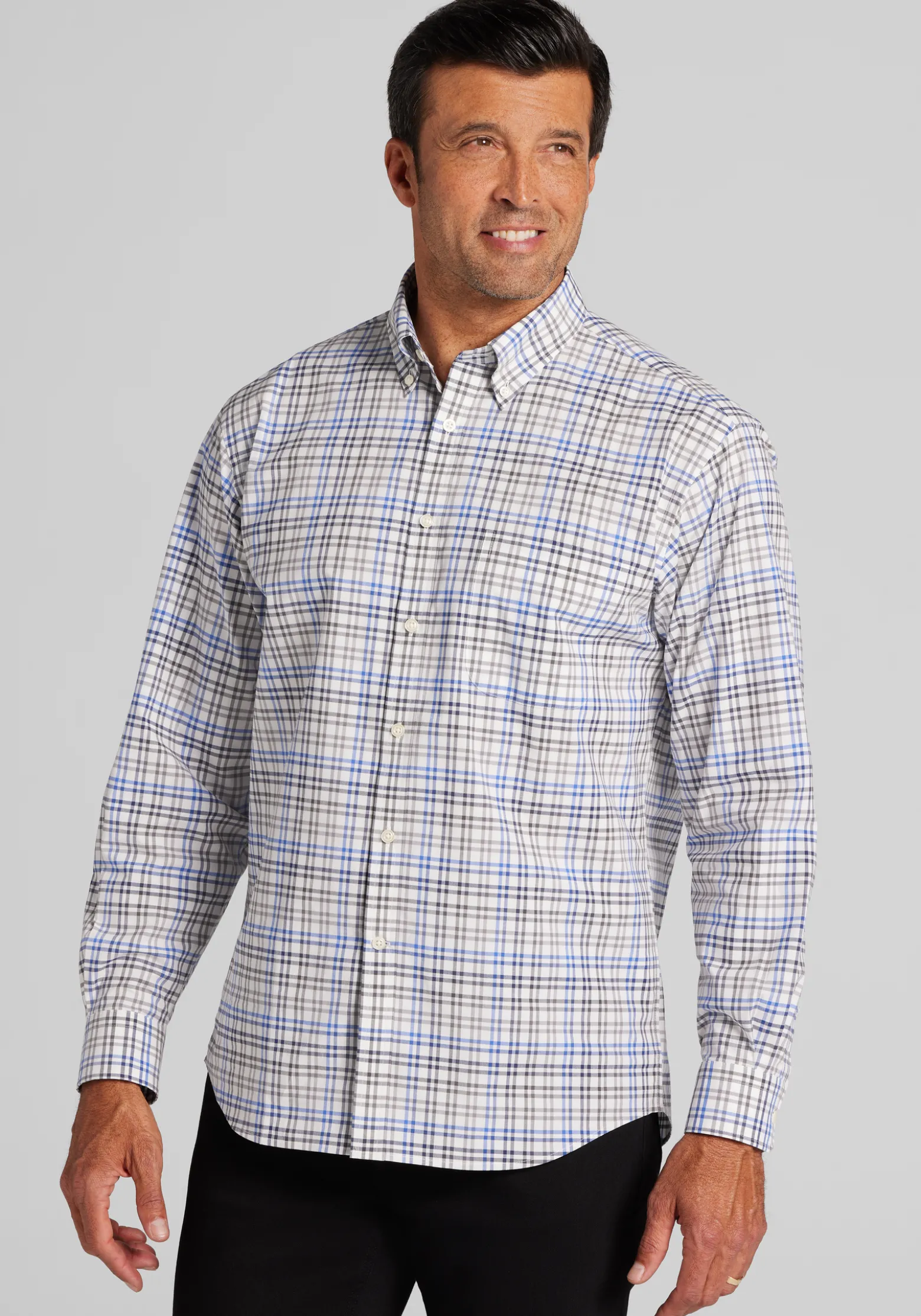 Jos. A. Bank Traditional Fit Check Button-Up Shirt - Big & Tall