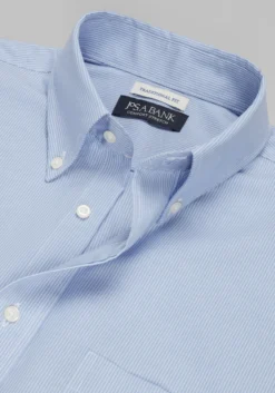 Jos A. Bank Traditional Fit Fine Stripe Comfort Stretch Dress Shirt - Big & Tall