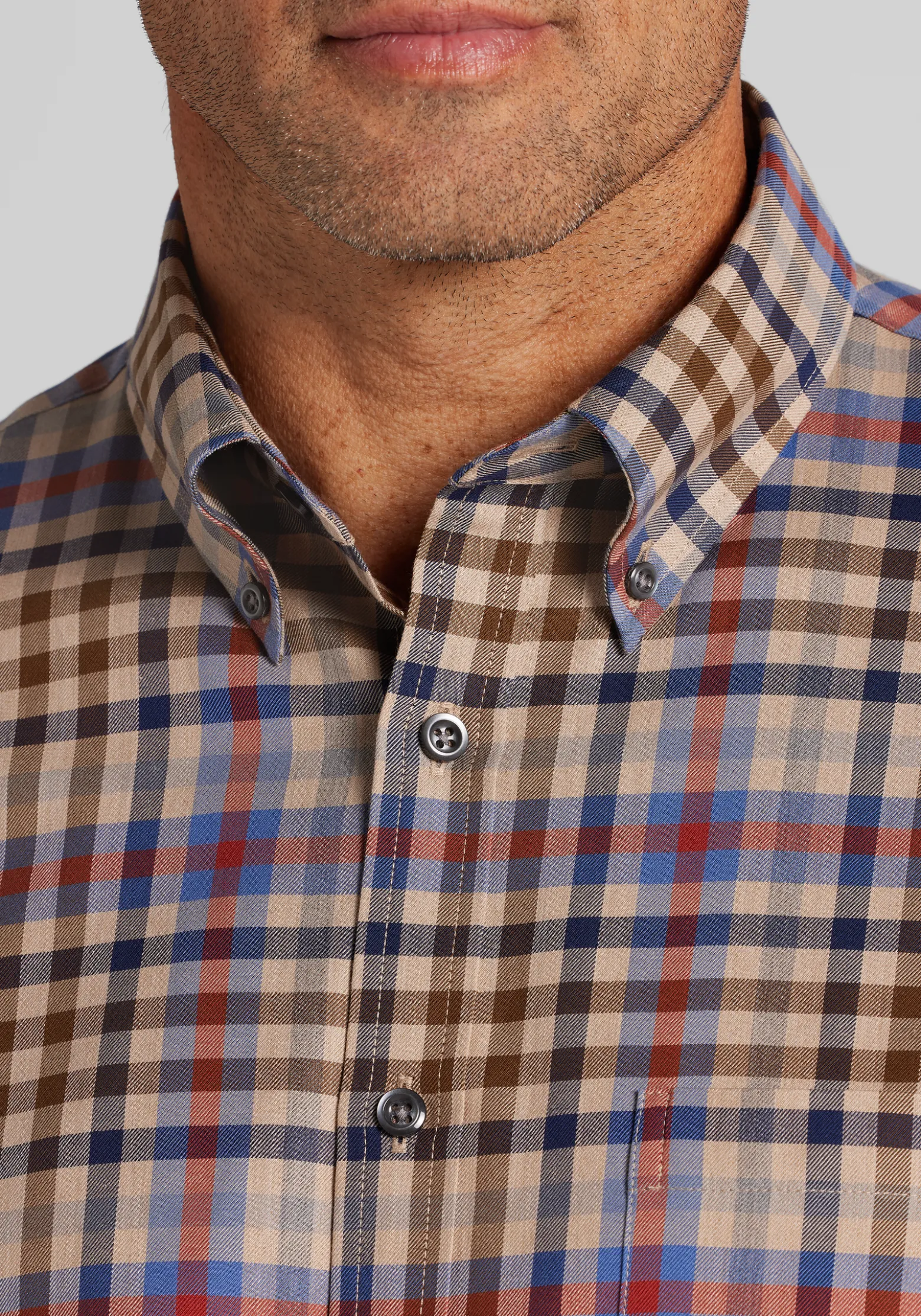 Jos. A. Bank Traditional Fit Large Check Button Up Shirt - Big & Tall