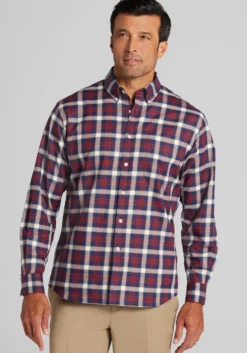 Jos. A. Bank Traditional Fit Large Plaid Button Up Shirt