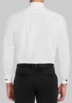 Michelsons of London Tailored Fit Covered Placket Formal Dress Shirt