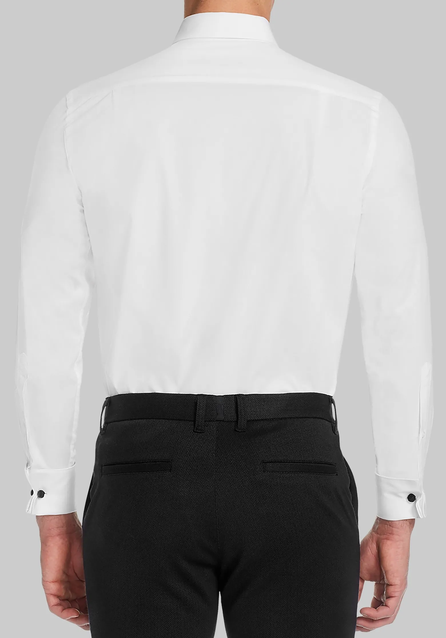 Michelsons of London Tailored Fit Covered Placket Formal Dress Shirt