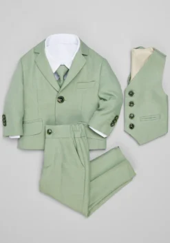 Peanut Butter Collection Slim Fit Osiris 5-Piece Toddler Boys Suit Set