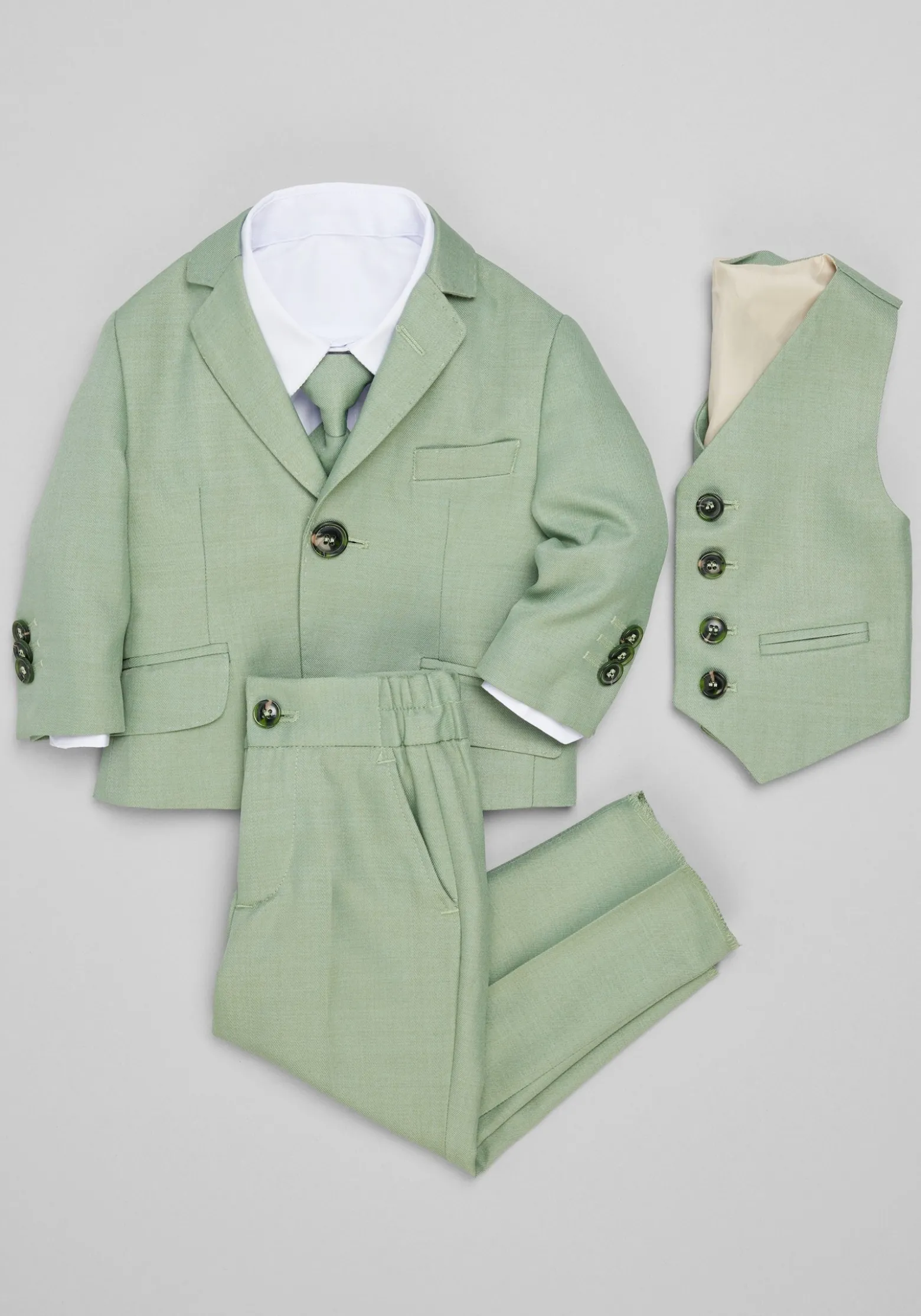 Peanut Butter Collection Slim Fit Osiris 5-Piece Toddler Boys Suit Set