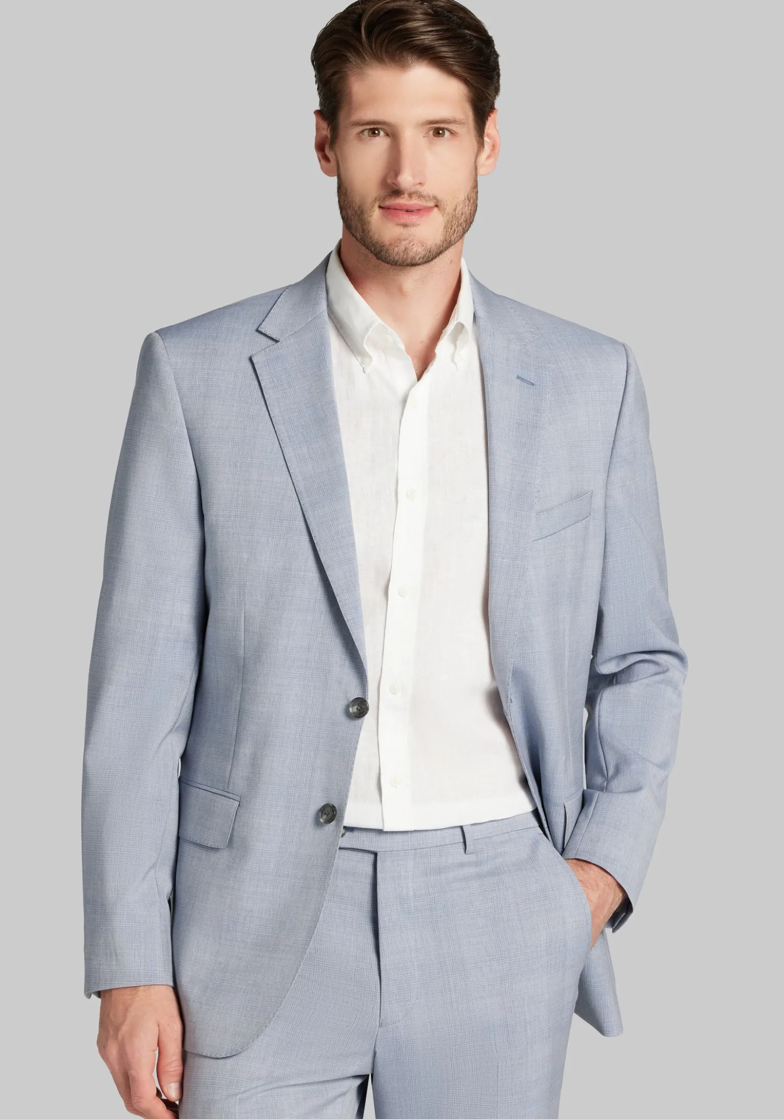 Reserve Collection Slim Fit 100% Italian Wool Plaid Suit Separates Jacket