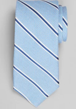 Reserve Collection Summer Oxford Stripe Silk-Linen Blend Tie