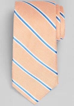 Reserve Collection Summer Oxford Stripe Silk-Linen Blend Tie