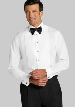 Reserve Collection Tailored Fit Bib-Front Spread Collar Formal Dress Shirt - Big & Tall