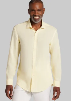 Reserve Collection Tailored Fit Linen Button Up Shirt - Big & Tall