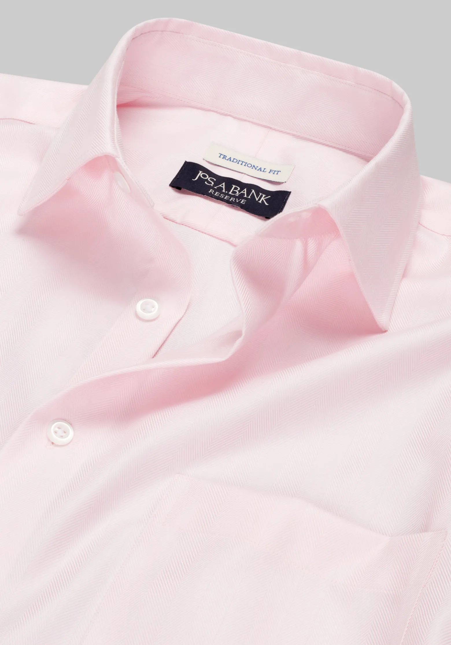 Reserve Collection Traditional Fit Spread Collar Herringbone Dress Shirt - Big & Tall