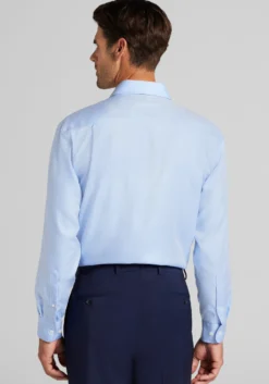 Reserve Collection Traditional Fit Spread Collar Herringbone Dress Shirt